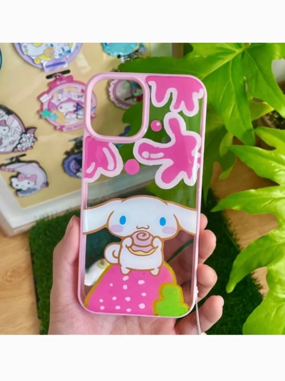 iPhone 12/12pro cartoon case,Handmade cute case with free gift beads chain